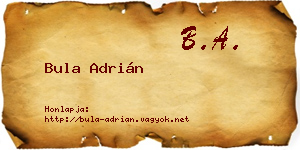 Bula Adrián névjegykártya
